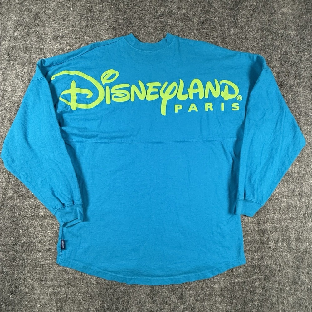 Disneyland Paris Spirit Jersey Adult M Blue Teal Oversized Long Sleeve Shirt